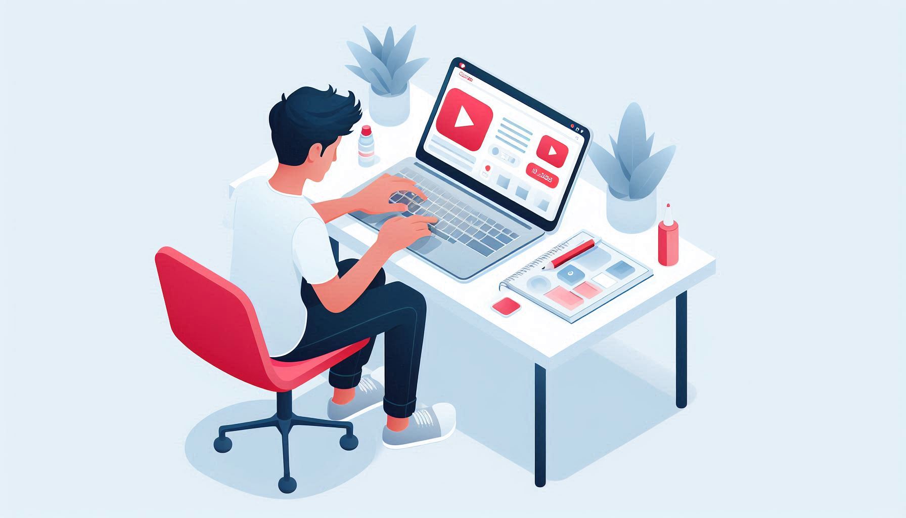 A person designing a professional YouTube thumbnail using Canva